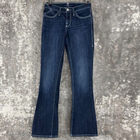 Rock & Republic Sz 2 Kasandra Blue Denim Boot Cut Jeans Embroidered Pockets - Picture 1 of 12